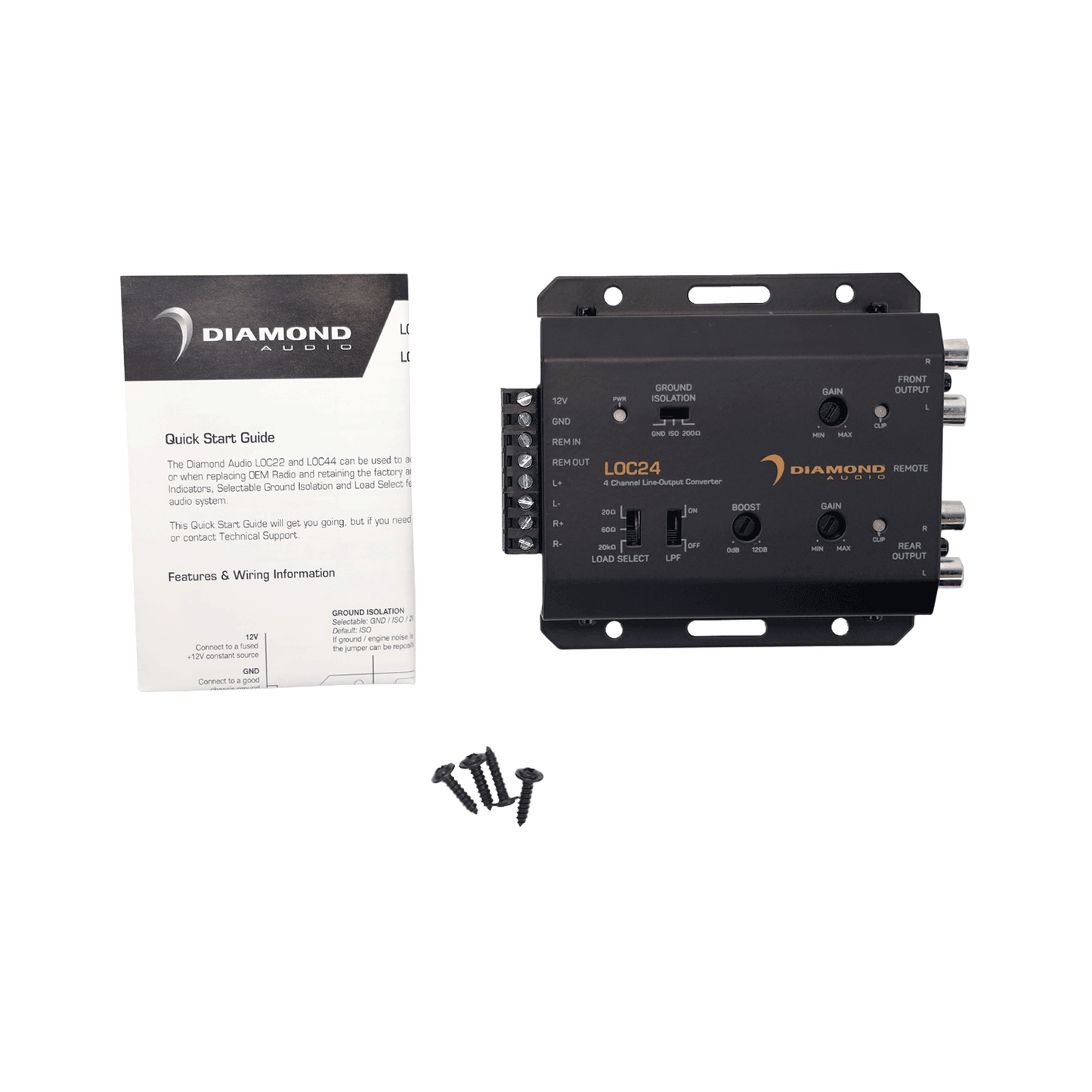 4-Channel LOC Series Line-Output Converter (2 In/4 Out) - LOC24