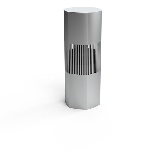 Luxury Bollard Spkr, 10in Sub, 360deg 6.5in 8hm/70v, Silver