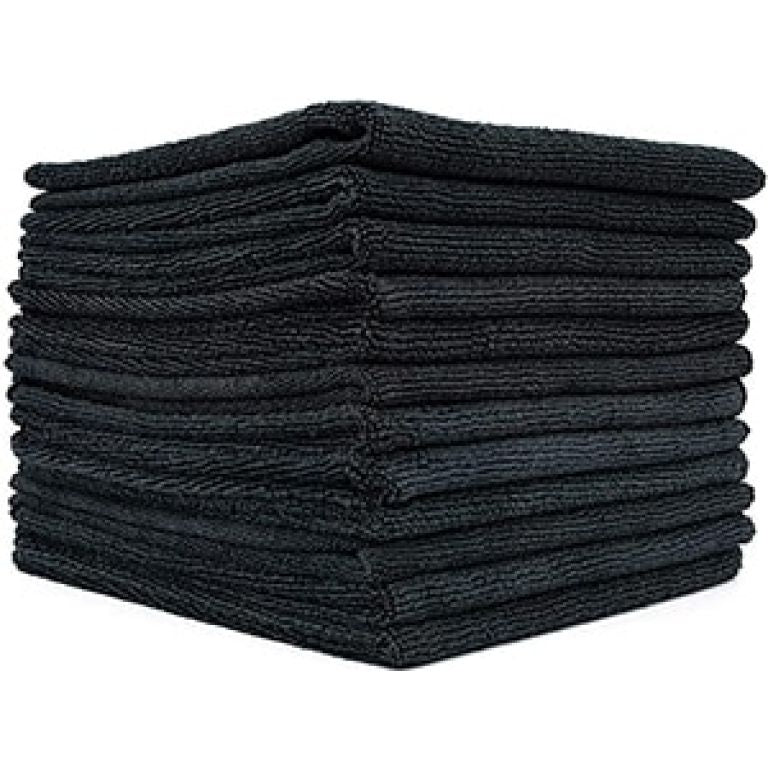 The Rag Company 14 x 14 Standard (300gsm) All-Purpose Terry Towel – BLACK 51414TERRYBLK