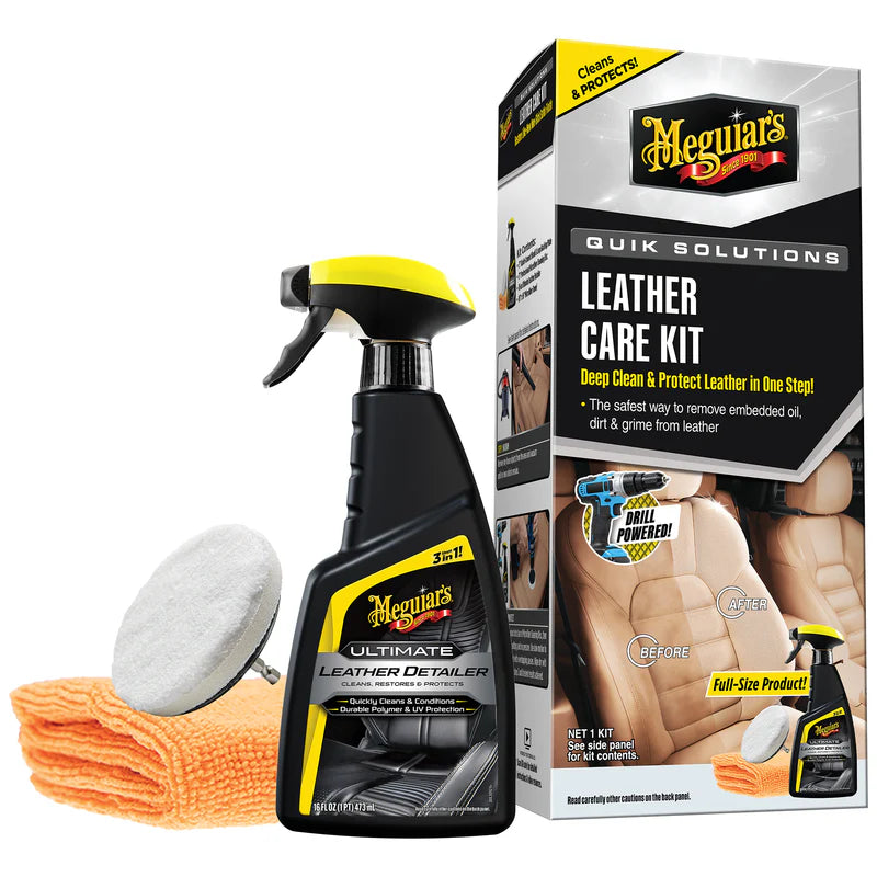 Meguiar's Quik Solutions Leather Care Kit, G55266 MEGG55266