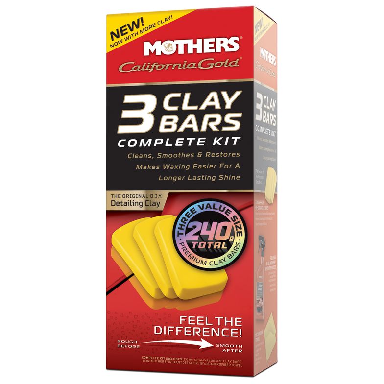 Mothers CALIFORNIA GOLD 3 CLAY BARS COMPLETE KIT 07240