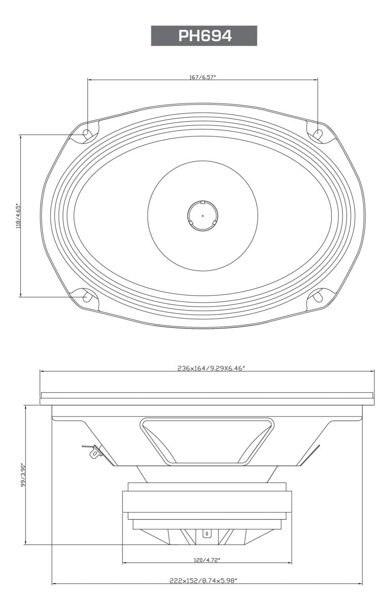 6"x 9" PRO Series 2-Way Full-Range Coax Horn Speakers - PH694