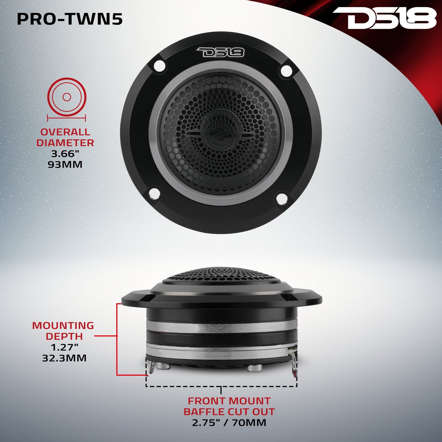 3.6" High Compression Neodymium Hybrid Driver/Tweeter 200 Watts 1.5 " Pen 4-Ohm Vc