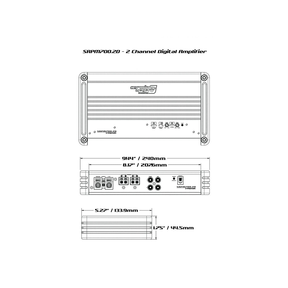 2-Channel SRPM Stroker Full Range Class-D Amplifier - SRPM700.2DW