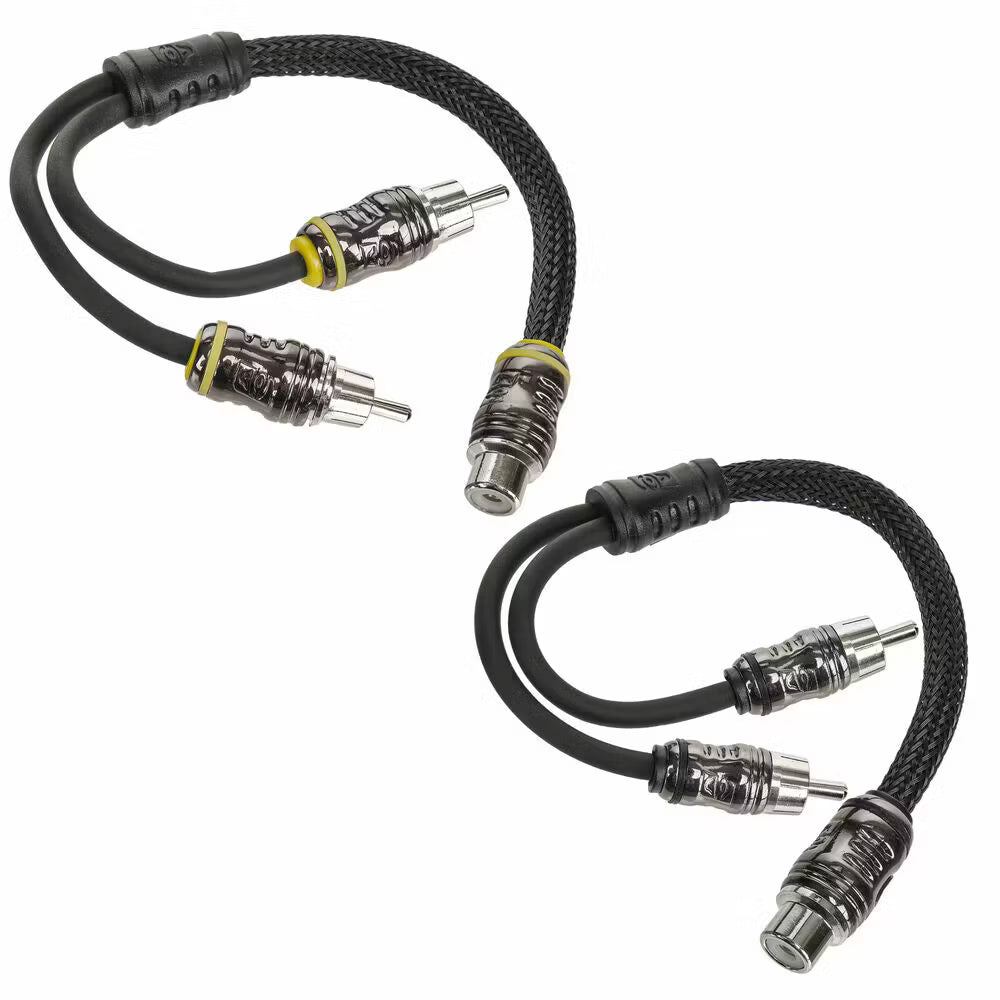 1 Female To 2 Male STROKER Series RCA Y Splitter (Pair) - RSY2M