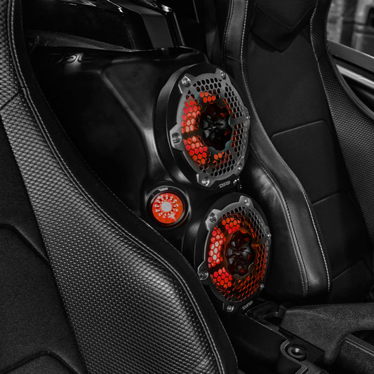 Polaris Slingshot Waterfall Center Console Empty Enclosure fits 2 x 6.5" Speakers & 2 x 2.28" Bullet Tweeter | 2015 - Current