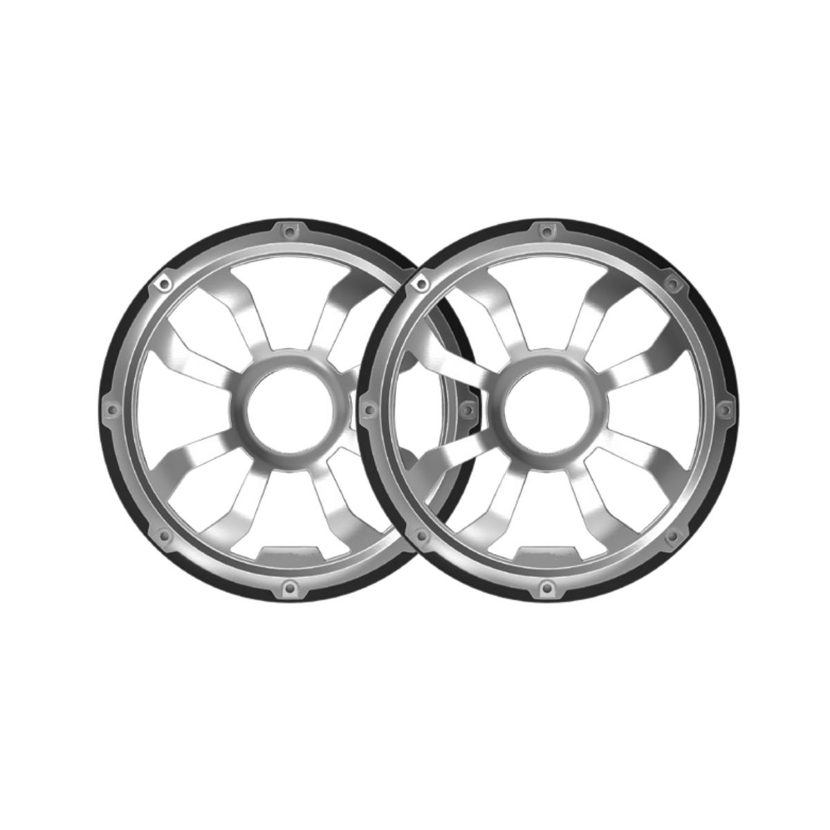 10" Flush Mount Speaker Grills - Brushed Aluminum/Black (Pair) - HXM10FGB
