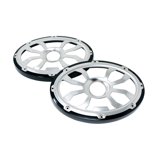 6"x 9" Flush Mount Speaker Grills - Brushed Aluminum/Black (Pair) - HXM69FGB