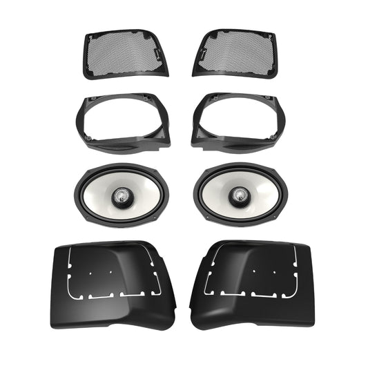 2014-2023 Harley Davidson® Cut In Lid Kit with HXM69F4 (4Ω) Speakers - MSHXM694LK