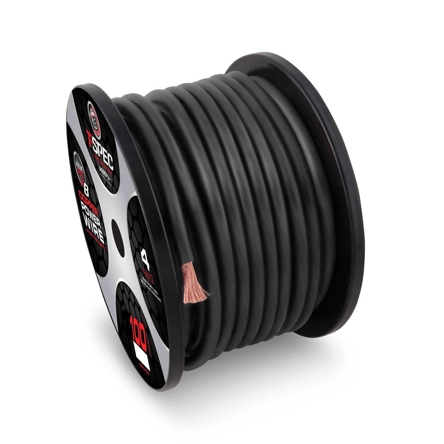 V8GT OFC Power Wire | 4 AWG | 100 ft. | Red