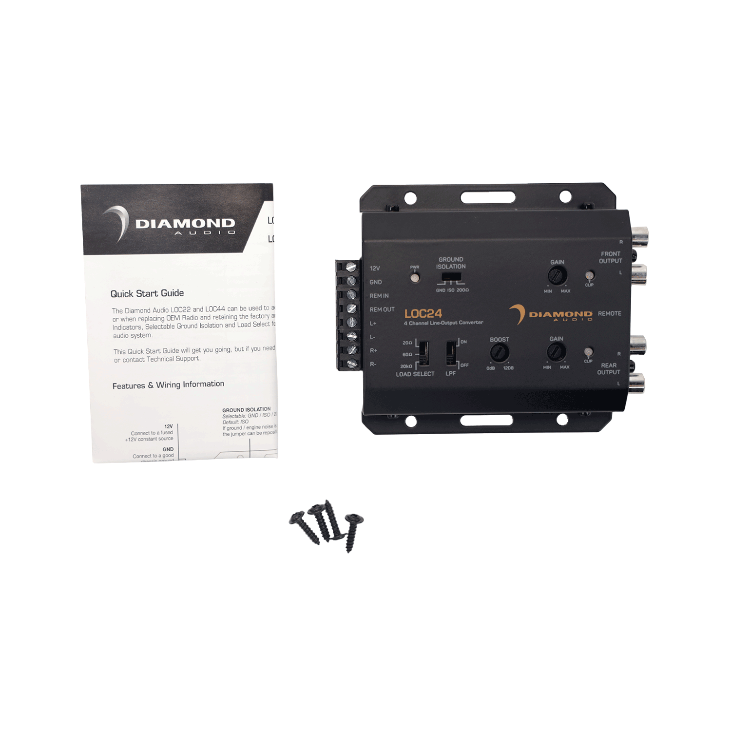 4-Channel LOC Series Line-Output Converter (2 In/4 Out) - LOC24