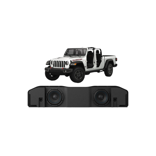 TXJTD8 Jeep Gladiator JT (2020-24) Under Seat Dual 8" Loaded Subwoofer Enclosure