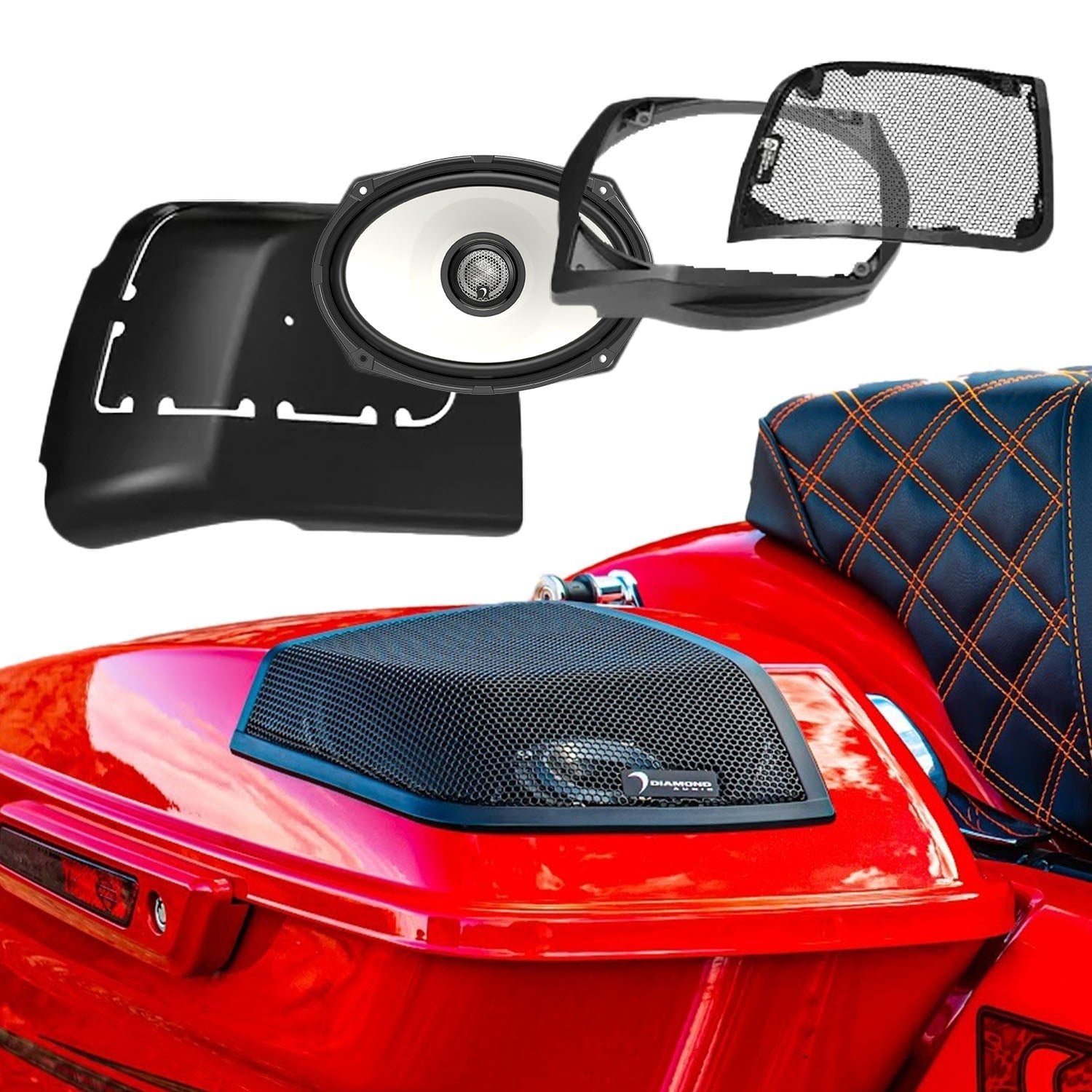 2014-2023 Harley Davidson® Cut In Lid Kit with HXM69F2 (2Ω) Speakers - MSHXM692LK