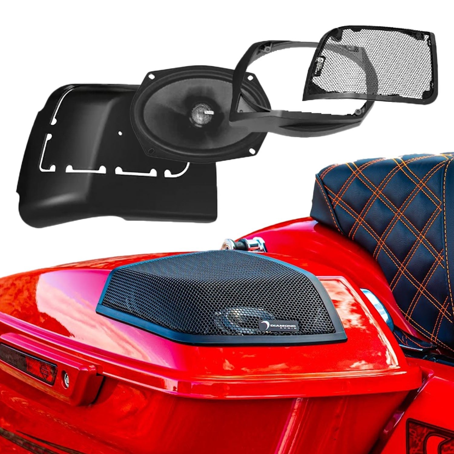 2014-2023 Harley Davidson® Cut In Lid Kit with MS692CX2 (2Ω) Speakers - MSMS692LK