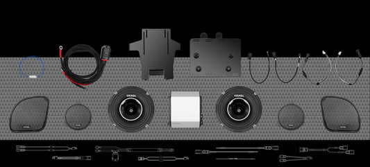 500w 4CH AMPLIFIER &amp; 2 COAXIAL HORN SPEAKER H-D® COMPLETE SYSTEM