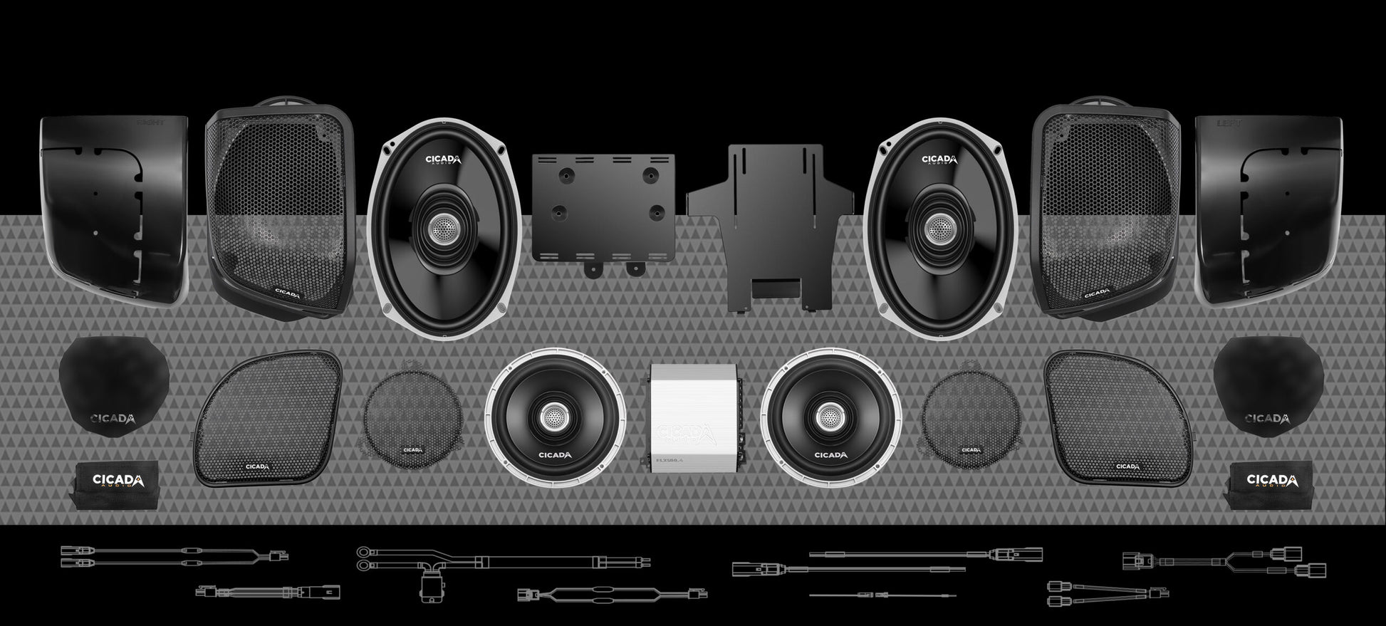 500w 4CH AMP &amp; 4 COAX SPEAKER H-D® COMPLETE SYSTEM
