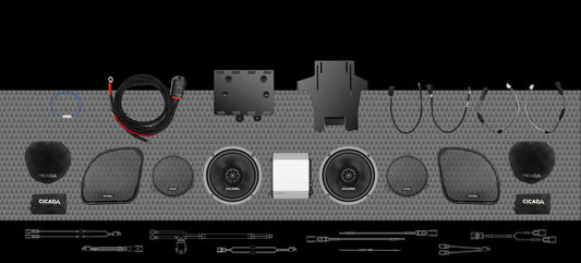 500w 4CH AMPLIFIER &amp; 2 PRO COAXIAL SPEAKER H-D® COMPLETE SYSTEM