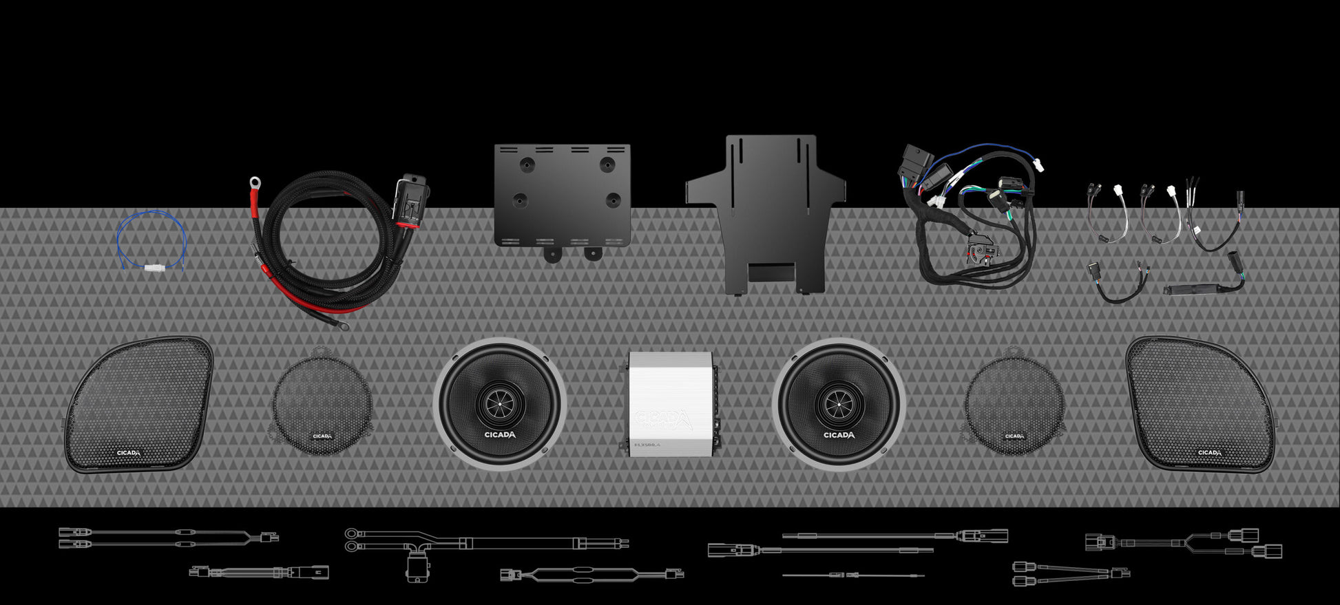 4CH AMP &amp; 4 PRO COAX SPEAKER H-D® COMPLETE SYSTEM FOR 2014-2023 H-D® ULTRA MOTORCYCLES