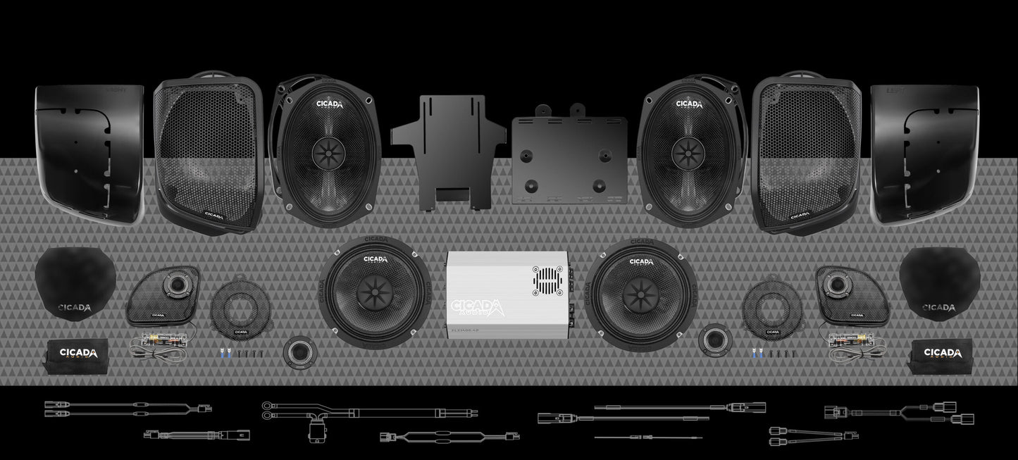 1400w 4CH DSP AMP &amp; 8 COMPONENT SPEAKER H-D® COMPLETE SYSTEM