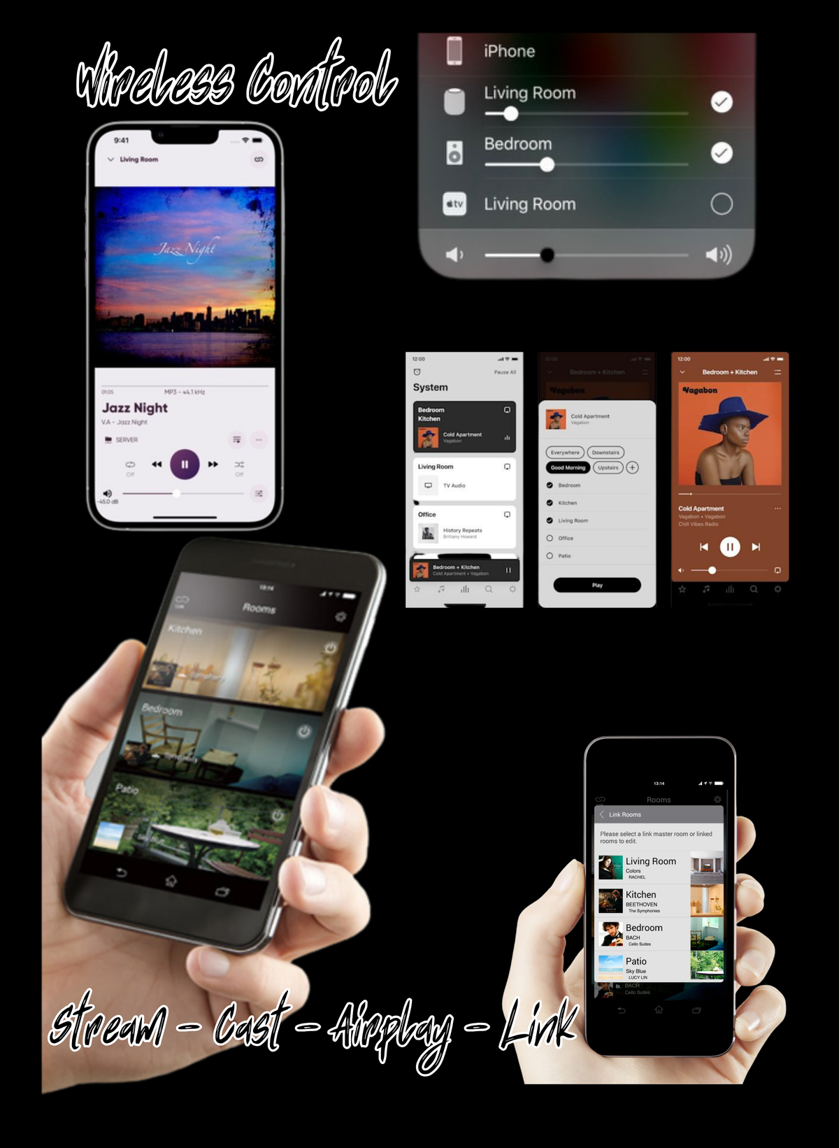 Wireless app control for outdoor sound zones