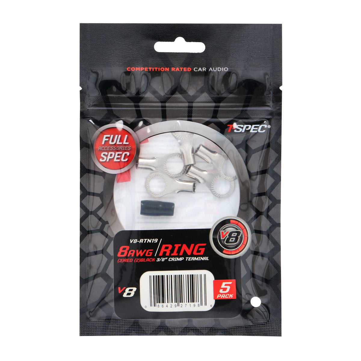 V8 Ring Terminal | 8 AWG | 3/8 in. | 5 Pack