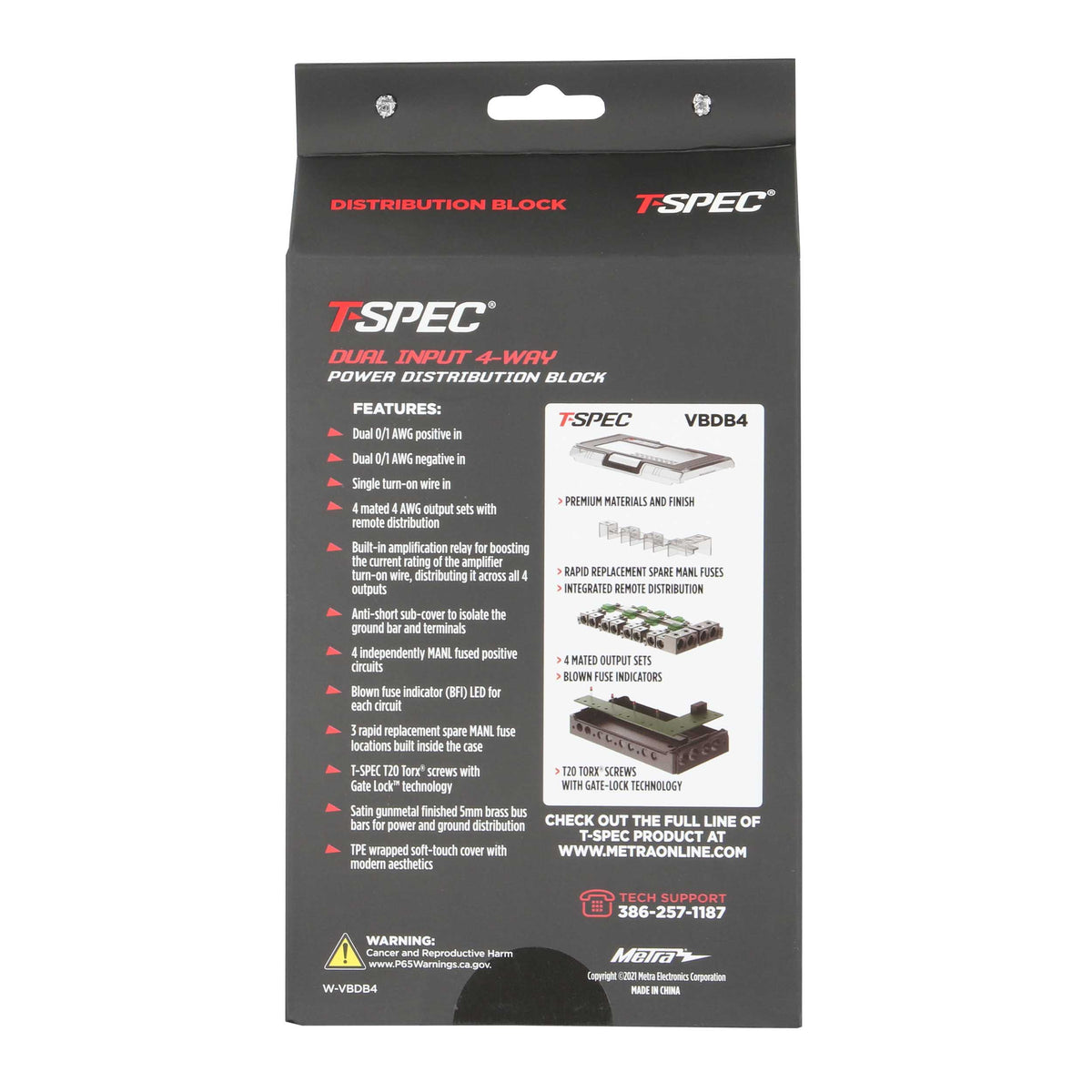 Distribution Block | Dual Input | 4-Way Power + Ground