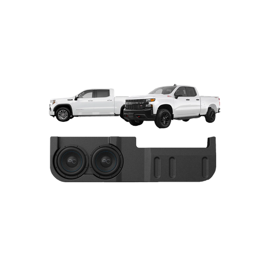 TXGM19D10 Chevy Silverado/GMC Sierra (2019+) Under Seat Dual 10" Loaded Subwoofer Enclosure