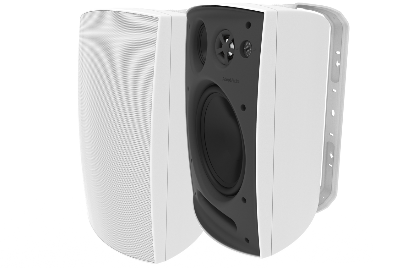 Adept Audio IO80W 8" White 3-Way Surface-Mount Indoor/Outdoor Speakers