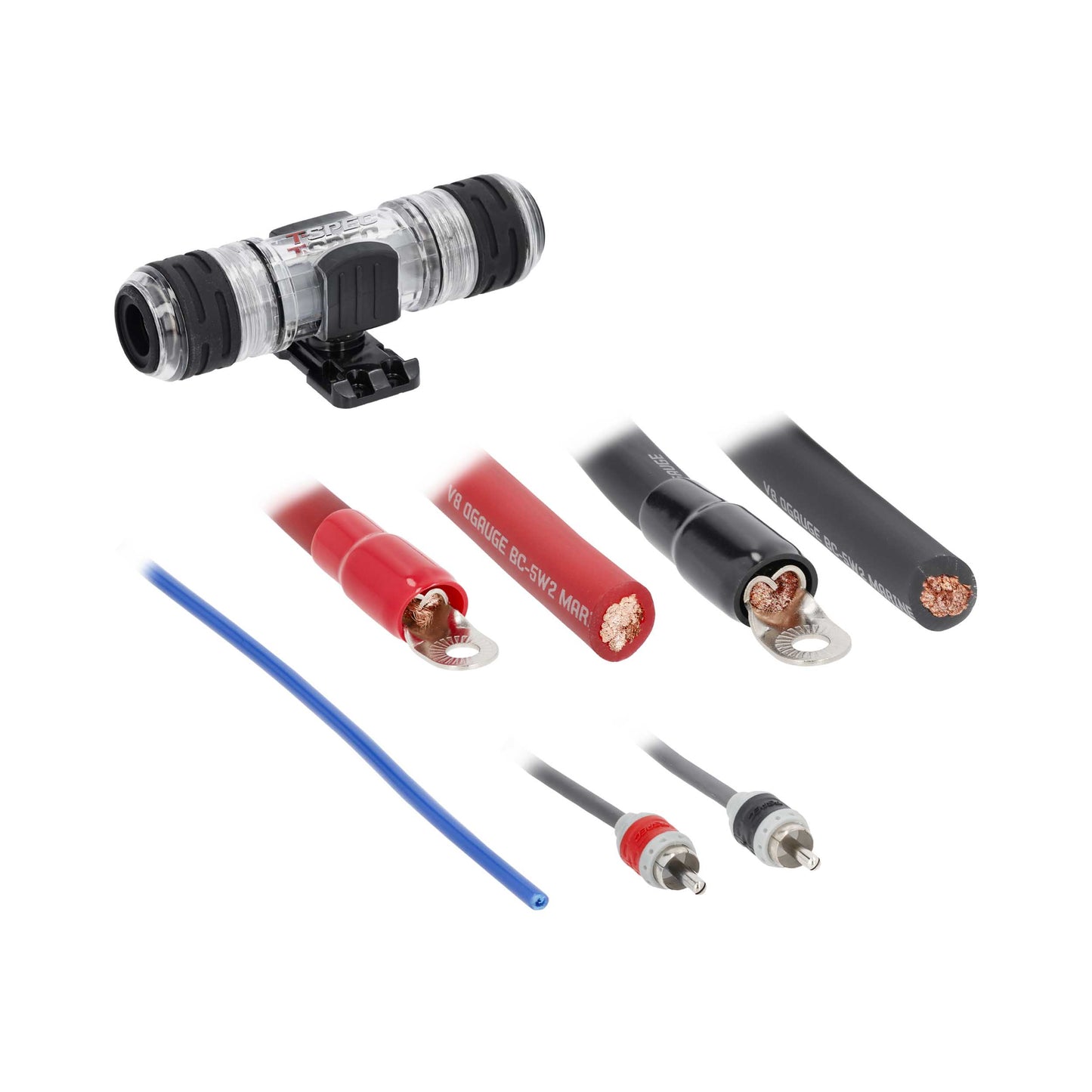 V8 OFC Amp Kit with RCA | 1/0 AWG | 3800W