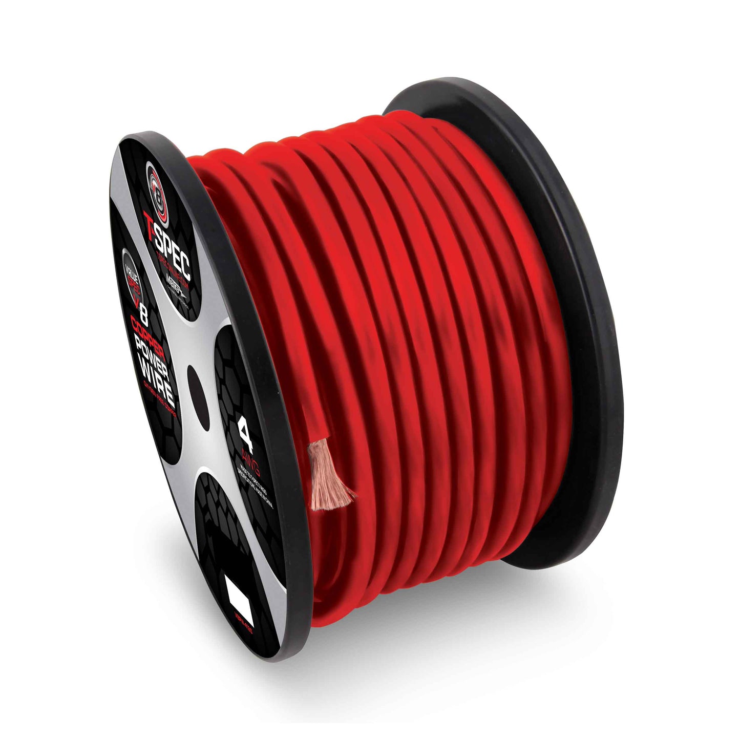 V12 OFC Power Wire | 4 AWG | 100 ft. | Red