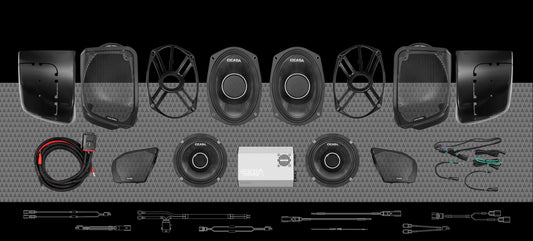 1400w 4CH AMPLIFIER &amp; 4 PRO COAXIAL HORN SPEAKER H-D® ROAD GLIDE® COMPLETE SYSTEM