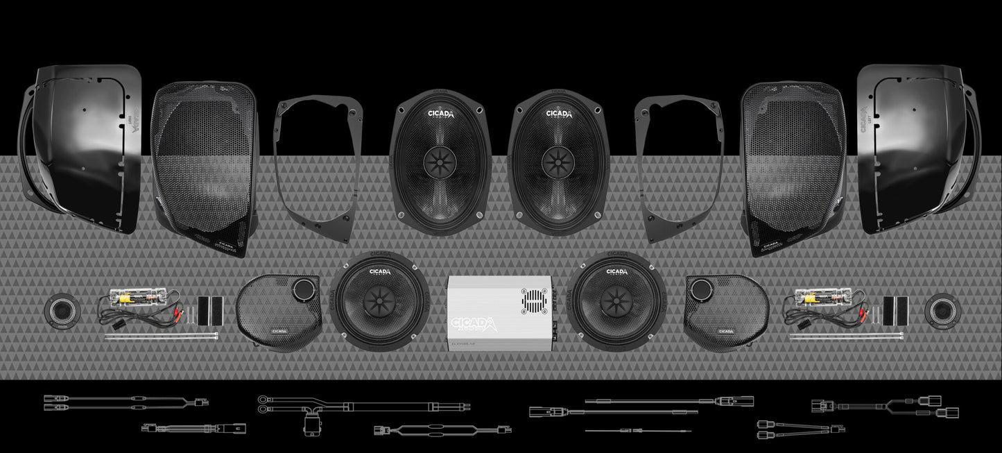 1400w 4CH DSP AMP &amp; 8 COMPONENT SPEAKER H-D® STREET GLIDE® COMPLETE SYSTEM