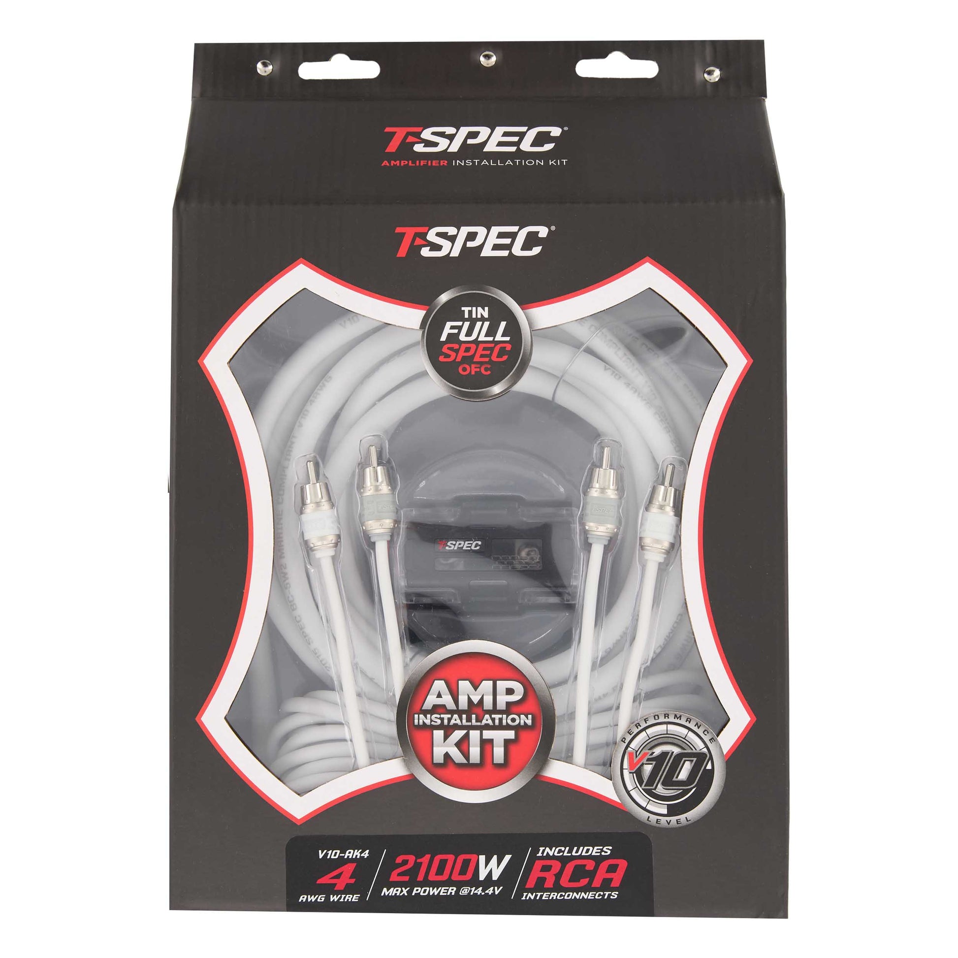 V10 OFC Amp Kit with RCA | 4 AWG | 2100W