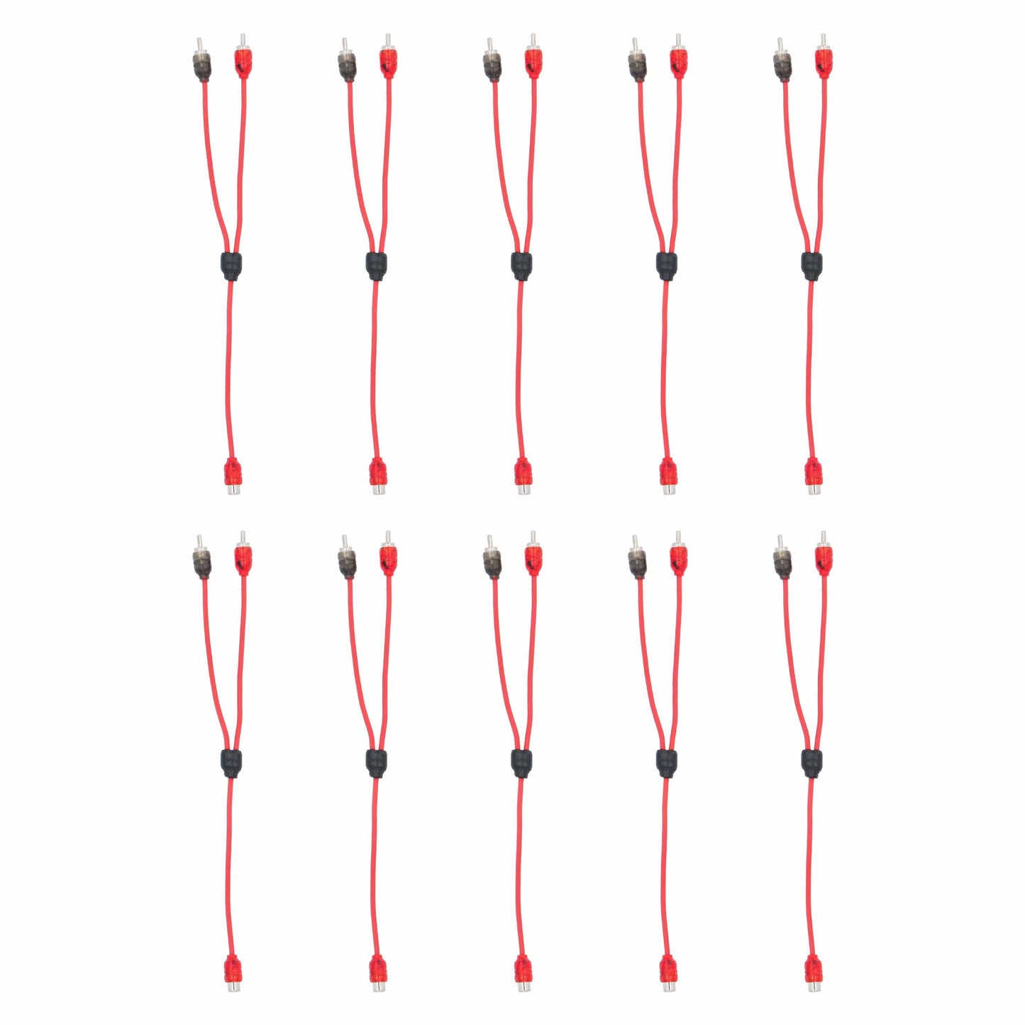 V6 2-Channel RCA Y Cable | 1 Female to 2 Male | 10 in