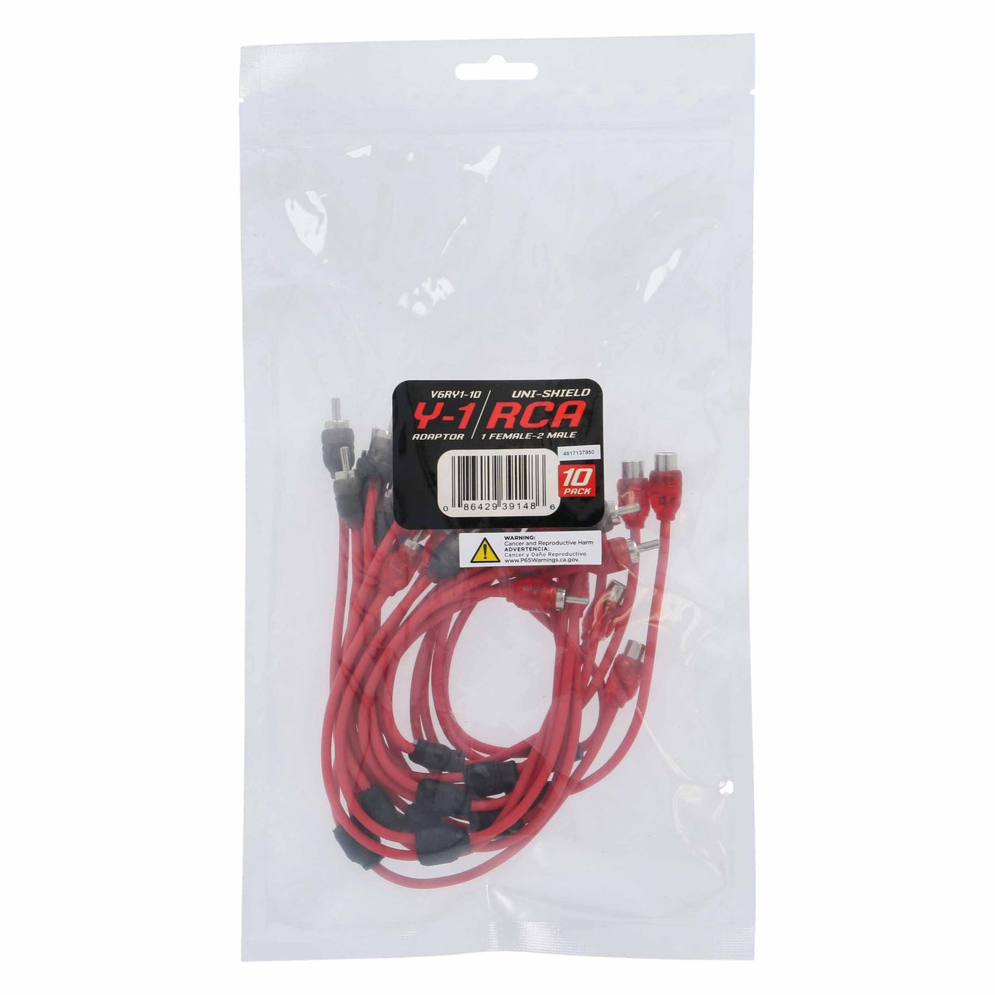 V6 2-Channel RCA Y Cable | 1 Female to 2 Male | 10 in