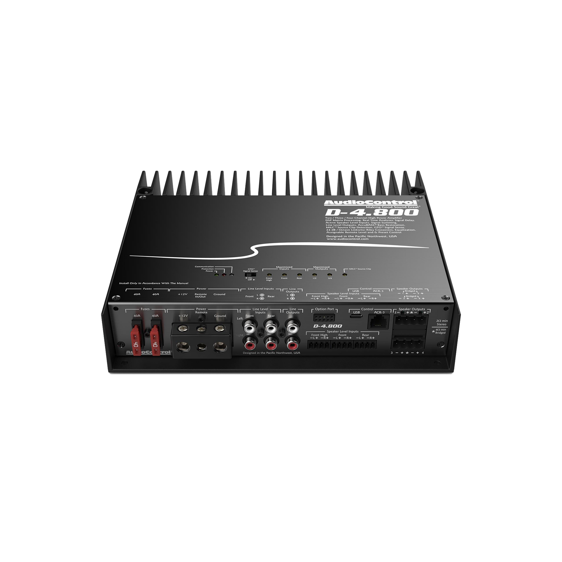 D-4.800 High-Power 4-Channel DSP Matrix Amplifier w/AccuBASS