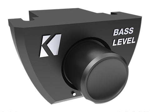 KICKER bass level remote control knob with logo and labeled dial