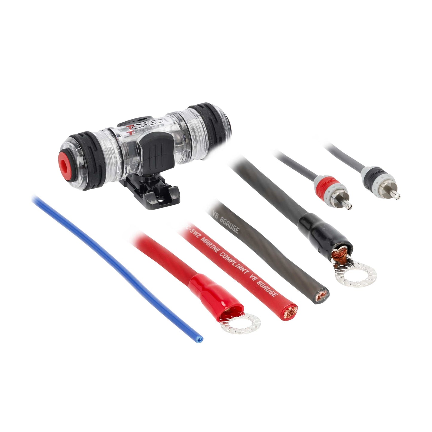 V8 OFC Amp Kit with RCA | 8 AWG | 600W