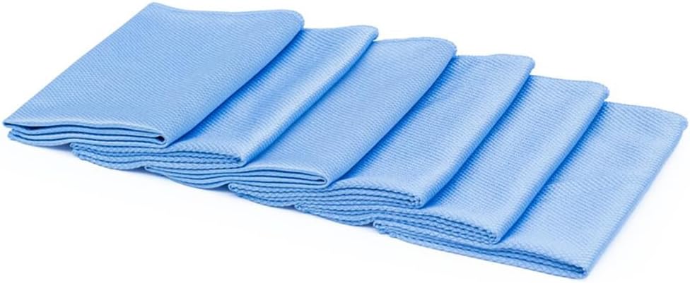The Rag Company 16 x 16 Diamond Weave Glass & Window Towel – Blue 1225DIAMONDWEAVEGLASSBLU