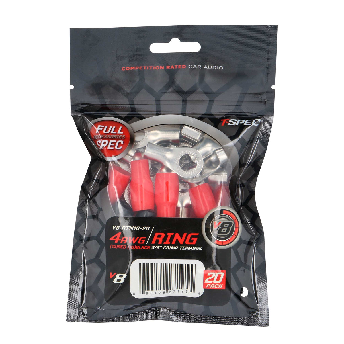 V8 Ring Terminal | 4 AWG | 3/8 in. | 20 Pack