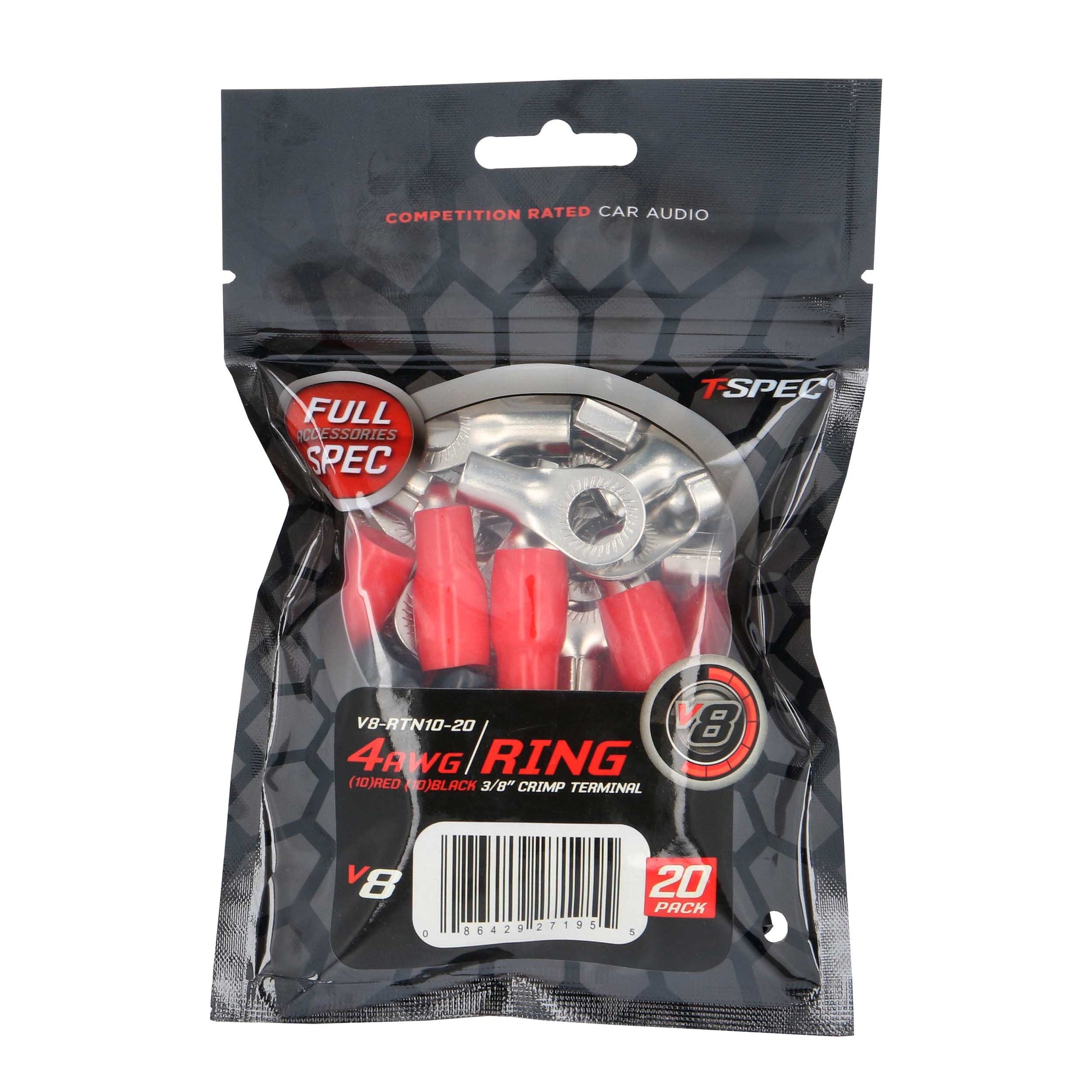 V8 Ring Terminal | 4 AWG | 3/8 in. | 20 Pack