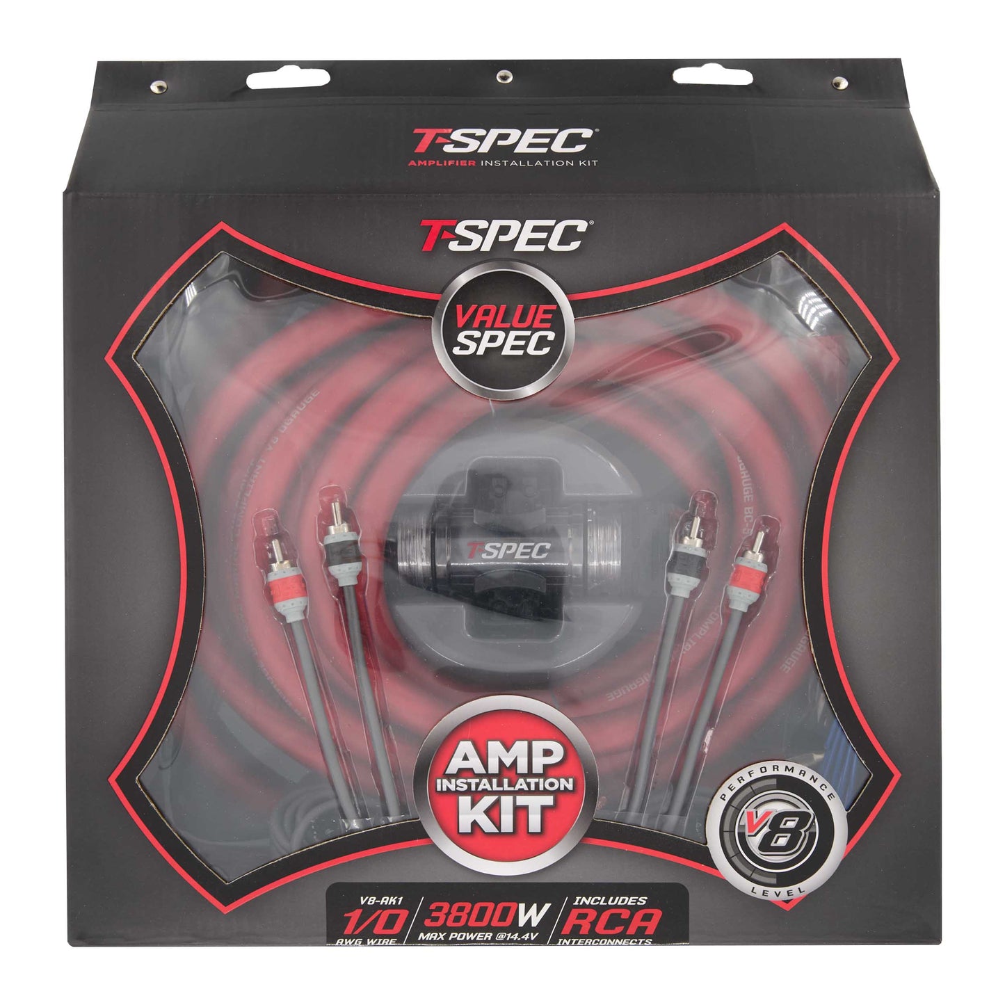V8 OFC Amp Kit with RCA | 1/0 AWG | 3800W