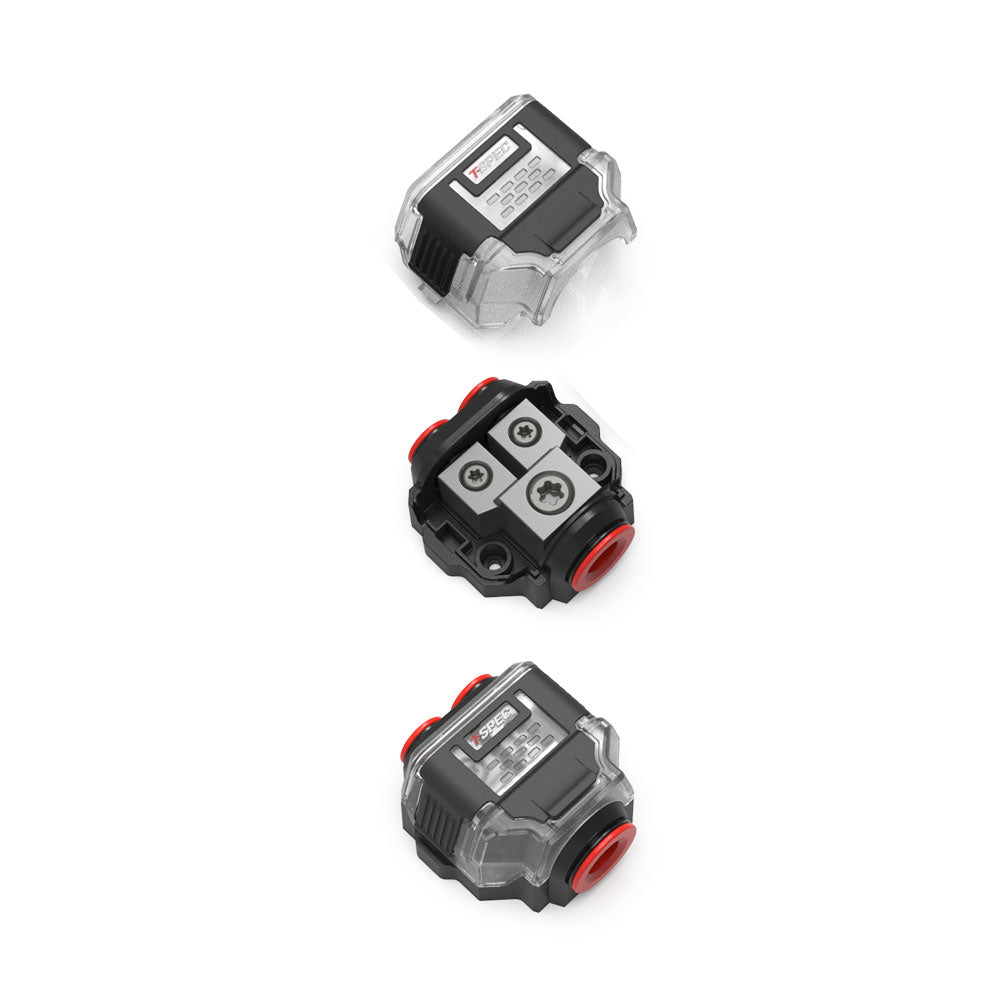 Ground Distribution Block | 1/0-4 AWG In, (2) 1/0-4 AWG Out