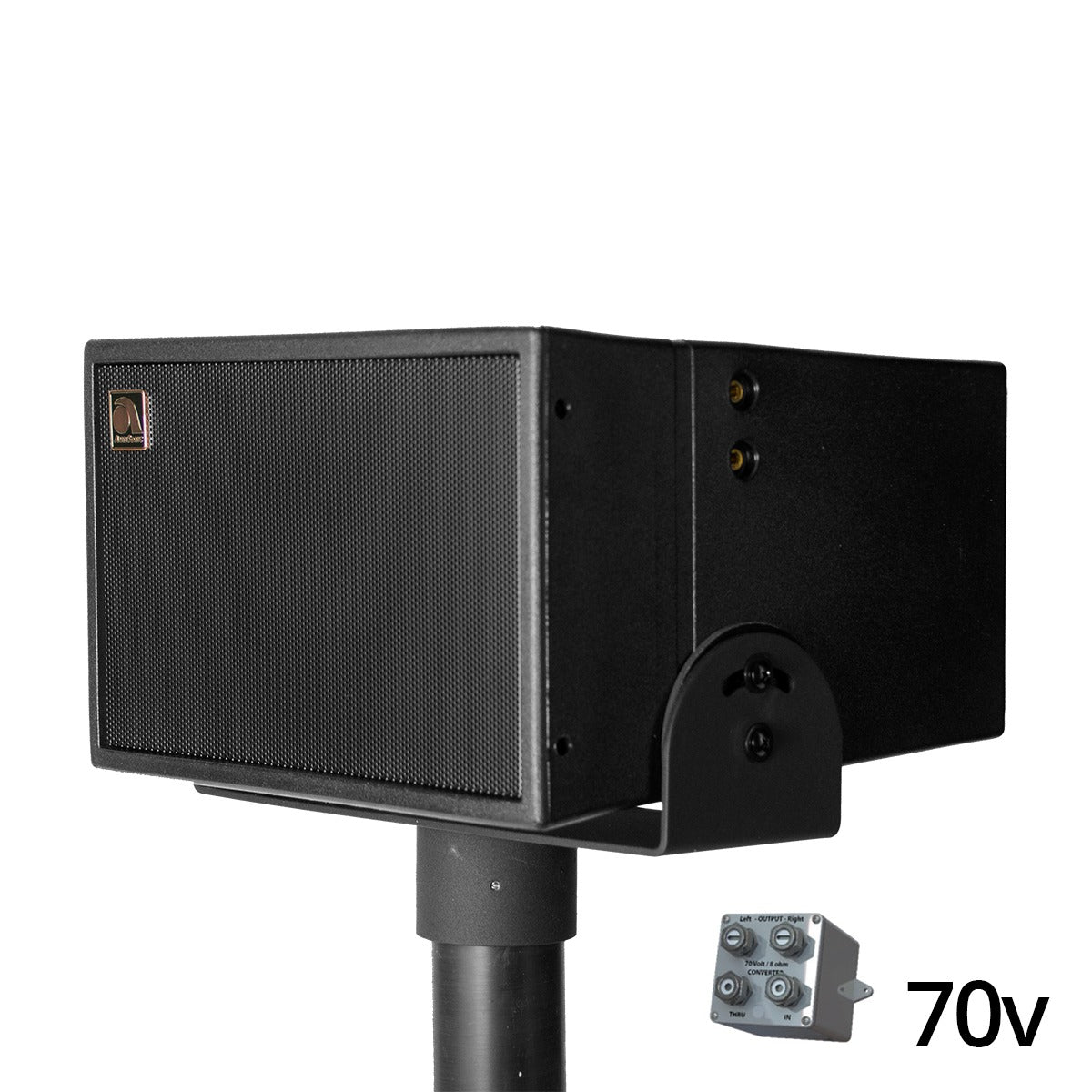 6.5HD-Line Array Outdoor Landscape Speaker 70v BLK w-Spike