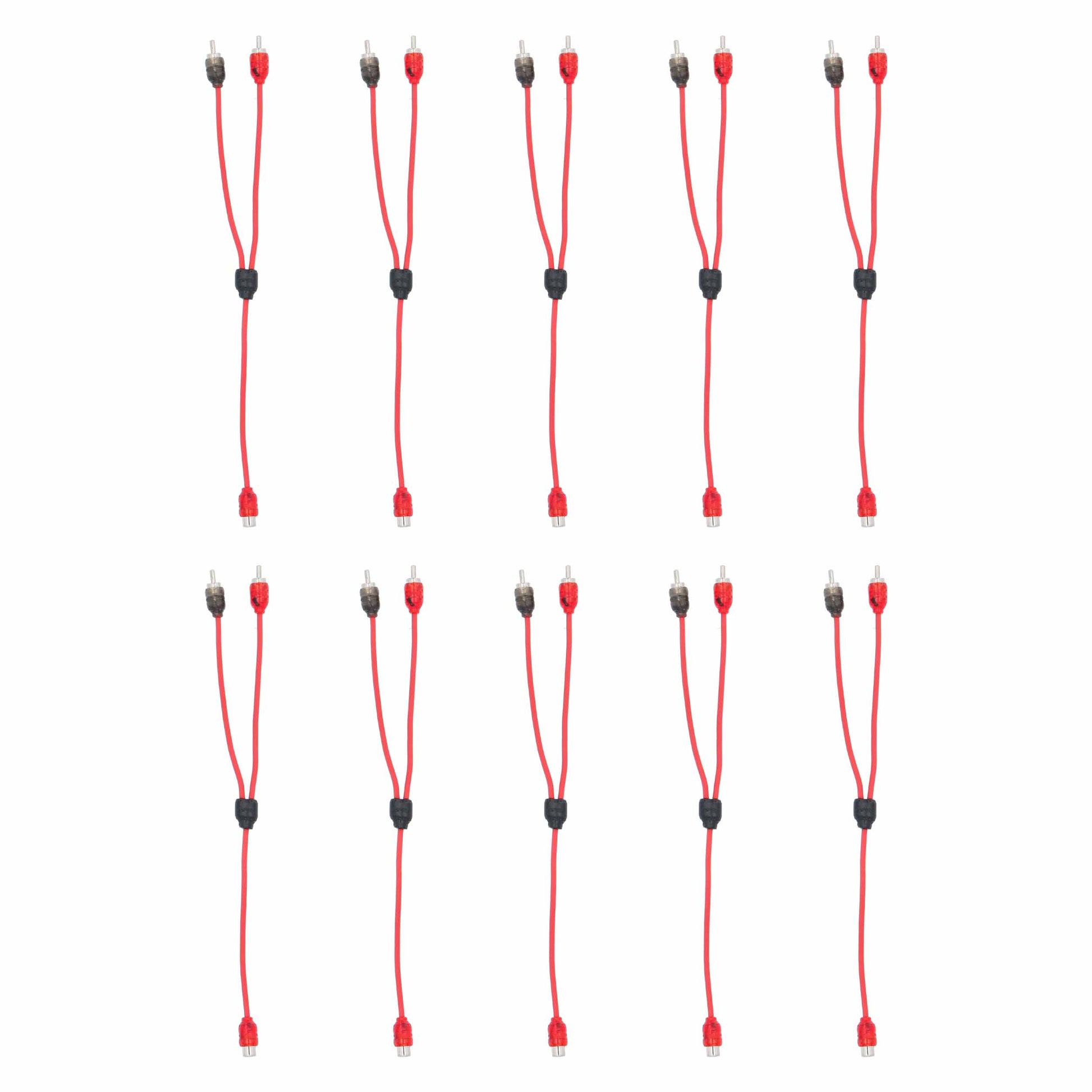 V6 2-Channel RCA Y Cable | 1 Female to 2 Male | 10 in