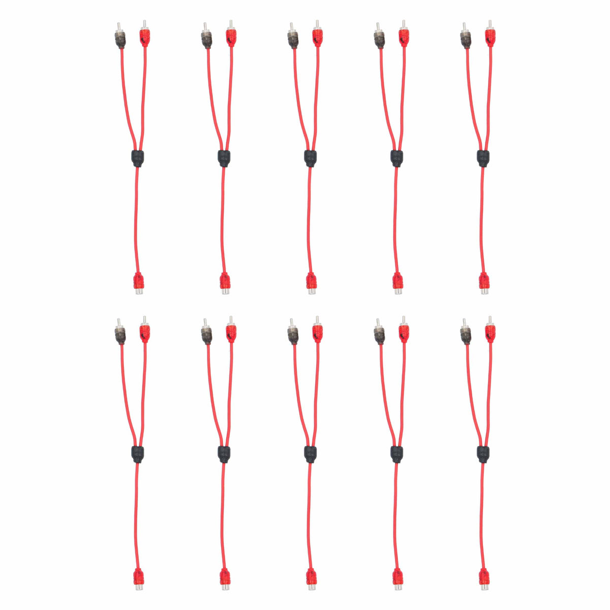 V6 2-Channel RCA Y Cable | 1 Female to 2 Male | 10 in. | 10 Pack