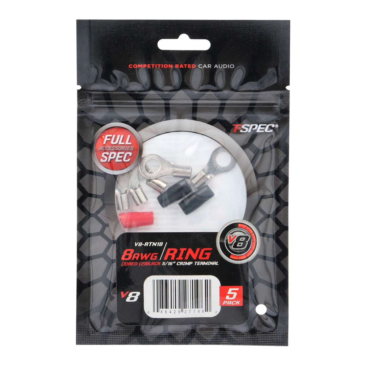 V8 Ring Terminal | 8 AWG | 5/16 in. | 5 Pack