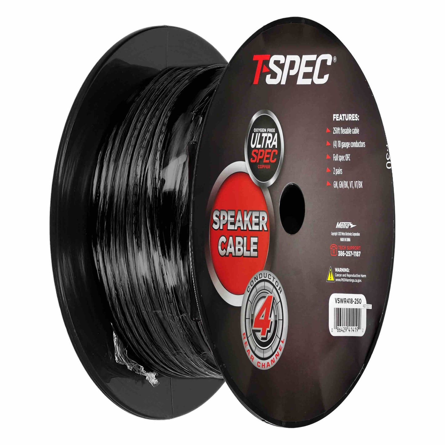 Rear Channel Speaker Cable | 4 Conductor | 18 GA | 250 ft.
