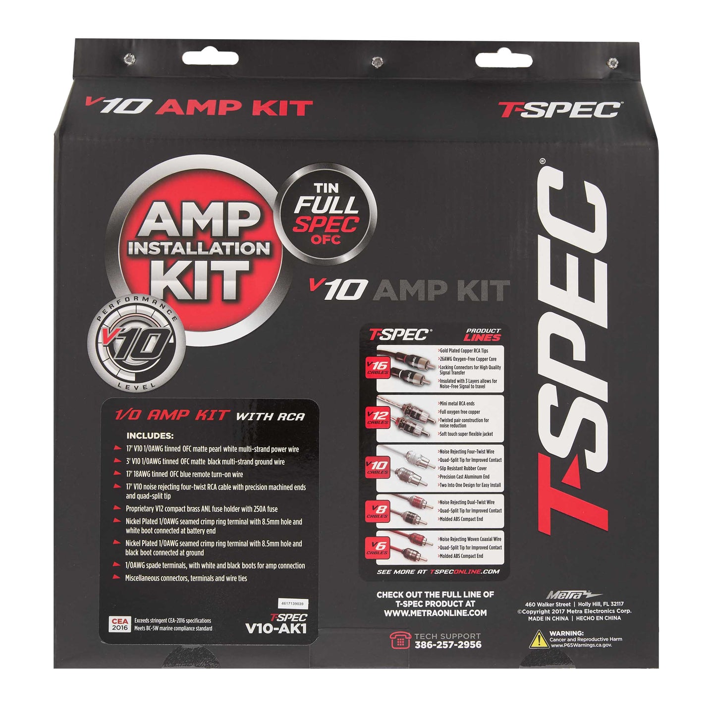 V10 OFC Amp Kit with RCA | 1/0 AWG | 5200W
