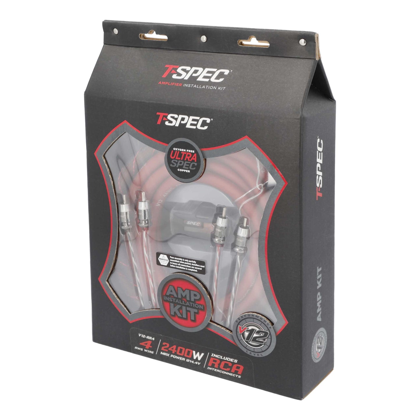V12 Amp Kit with RCA | 4 AWG | 2400W
